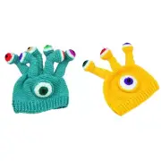 Big Eye Beanie Funny Party Hat Crochet Hat Funny Beanie吗Knitted Beanie Hat