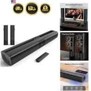 Sound Bar for TV Bluetooth 20 Inch Detachable Home Audio Speaker Optical AUX ...