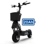 VOLTRIUM Rogue Dual Motor Adult Electric Scooter Black/Cyan 20Ah Battery with Basket