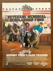 1988 Coors Veterans' Memorial Scholarship Vintage Print Ad/Poster Man Cave Décor