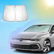 SXCY for 2020-2023 2024 Volkswagen Golf MK8 GTI R Windshield Sunshade 2022 2023 2024 Golf GTI R Accessories 2022 2023 2024 Golf R Sunshade Foldable Sun Shield for 2023 2024 GTI R Sunshade Block UV Ray