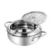Toque 24CM Japanese Deep Frying Pan Pot Silver