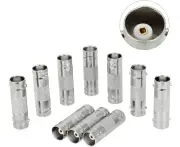 10 Pcs BNC Female to BNC Female Connectors Bnc RCA Adapter Bnc Female to RCA Male Adapter for CCTV Camera Installation - Silver