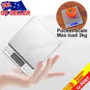 3kg 0.1g Digital Pocket Scale jewellery milligram micro mg weighting kichen NE