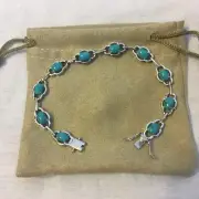 Sleeping Beauty Turquoise Rhodium Over Silver Bracelet