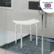 Height Adjustable Shower Seat Bath Chair Mobility Stool Non-Slip Bathroom Bench