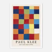 Galrie Paul Klee's 1930 Qu 1 Color Chart Stunning Geometric Art Print for Modern Decor, White Frame, 50 x 70cm (20 x 28inch)