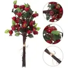 Artificial Pomegranate Picks Fake Fruit Bouquets Christmas Berry Stems