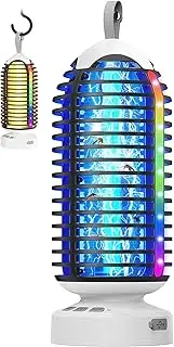 Bug Zapper Outdoor Indoor, Cordless Mosquito Zapper with LED Lights and Marquee Lights, Rechargeable Fly Zapper Outdoor Waterproof for Camping, Patio, Backyard, Garden, Home