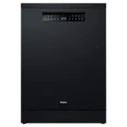 Haier 15 PL Freestanding Dishwasher, Steam - Black HDW15F3B1