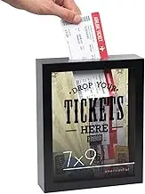 Americanflat 7x9 Inch Drop Your Tickets Here Shadow Box Frame, Black