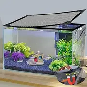 Jaxbo Magnetic Aquarium Cover Lid, DIY Fish Tank lid Anti-Jumping net Cover mesh Terrarium lid Aquarium Hood，Adjustable Size Fit Tank Size Max 35''X19''