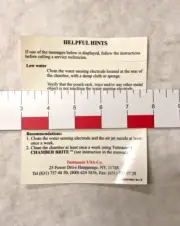 Tuttnauer Sterilizer Label "HELPFUL HINTS"