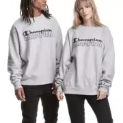 NEW Champion Reverse Weave Crewneck Sweatshirt Spellout Logo Mens Large Gray