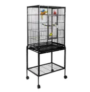 Bird Cage Parrot Aviary Pet Stand-alone Budgie Perch Castor Wheels Large 135cm