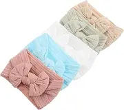 [ORFOFE] 5pcs Headbands Cute Bowknots for Newborns Soft Hair Accessories with Elastic for Everyday Festive Events Multiple Colors