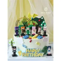 在飛比找ETMall東森購物網優惠-迷你世界主題蛋糕裝飾擺件我的世界積木人偶兒童男孩生日插件插牌