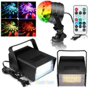 Strobe Light Super Bright RGB/White LED Remote Flash Stage Lighting for DJ Party