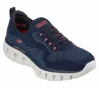 Skechers Go Walk Glide Step Flex Navy Coral Shoe Women Slipon Memory Foam 124808