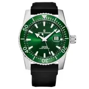 Revue Thommen Men's 17030.2534 'Diver' Green Dial Rubber Strap Automatic Watch