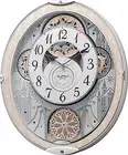 RHYTHM Wall Clock Radio Clock Analog Karakuri 48 Songs Melody White 45.7x37.9x8.