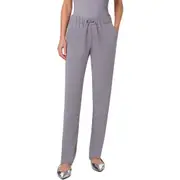 Akris punto Mike Split Hem Crepe Drawstring Pants in Tin at Nordstrom, Size 2