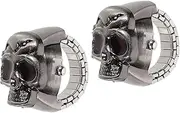 [Holibanna] 1set Ghost Head Ring Watch Winder Ladies Digital Watches Ring Watches Punk Skull Finger Ring Watch Watches for Men Wristwatches Gold Watch Mens Rings Square Watch Black Zinc 2pcs