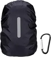 Rain Cover for Backpack, School Bag, Reflective Backpack Rain Cover, Waterproof Backpack Rain Cover, Rain Cape, Rain Cover for Backpacks with Reflective Strips for Hiking, Camping (Black)