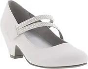 [Kenneth Cole REACTION] Girls Dorothy Sophia Glitter Rhinestone Dress Heels White