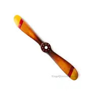 Small Wooden Propeller Gold & Red Tipped 27.5" Honey Finish Airplane Wall Decor