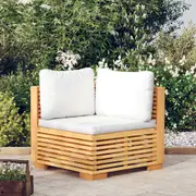 Solid Wood Teak Garden Coffee Table Patio Cream/Dark Grey vidaXL