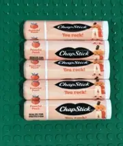 Five Chapstick Powerful Peach Lip Balm Lot New