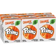 Prima Orange Fruit Drink Poppers Multipack 200mL x 6 pack