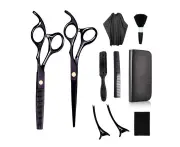 Hair Cutting Scissors，10 Pcs Hair Scissors Professional with Thinning Scissors, Comb, Cape and Clipper
