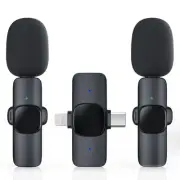 2 Pack Wireless Lavalier Microphone for iPhone/Android Phone, USB C Wireless ...