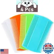 Flea Comb for Cats, 4 Pcs Lice Comb for Dogs, Double Sided Cat Comb for Short