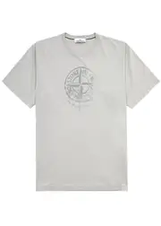 Stone Island Reflective Logo-print Cotton T-shirt - Grey M
