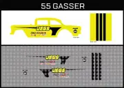Hot Wheels(1/64),55 Gasser"JEGS" Waterslide,Printed White First,Decals