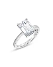 Bloomingdale's Fine Collection Certified Lab Grown Emerald-Cut Diamond Engagement Ring in 18K White Gold, 4.50 ct. t. w.
