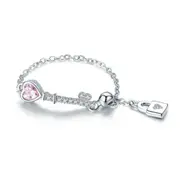 Silver plating Love Heart Lock Key Chain Rings for Women Wedding Engagement Jewelry