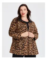 [Taking Shape] Reversible Quilt Leopard Jacket Print/black