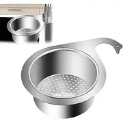 Stainless Steel Drain Basket for Kitchen Sink, Multifunctional Swan Drain Strainer Basket, Faucet Hanging Fruits Strainer Colander, Food Filter Basket, Vegetab