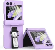 Shockproof Case for Samsung Galaxy Z Flip 7, PC Case with Ring Wristband, Hinge Protection & Screen Protector, Ultra-Thin Cover