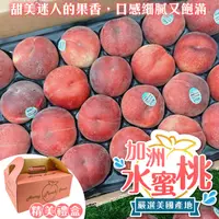 在飛比找PChome24h購物優惠-【WANG 蔬果】空運美國加州水蜜桃x2盒(10入禮盒_18