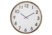Amalfi Leonard Large Wall Clock 61cm Modern Decorative Clocks Brown/White