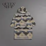 QUEENSHOP 女裝 親子系列 民俗風花紋毛呢連帽洋裝 現+預【01084625】