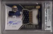 2012 UD Exquisite MICHAEL FLOYD GOLD HOLOFOIL 3 CLR PATCH AUTO RC /40 BGS 9 MINT