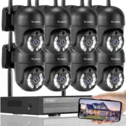 8CH Home Wireless Security Camera System CCTV 3MP Outdoor PT Dome Surveillance