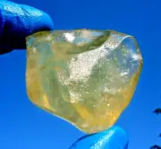 Libyan Desert Glass Meteorite Tektite impact specimen( 255 ct)Dimples yellow Gem