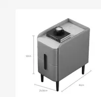 在飛比找松果購物優惠-迷你小型床頭櫃北歐現代輕奢全實木簡約皮質超窄岩板臥室免安裝 